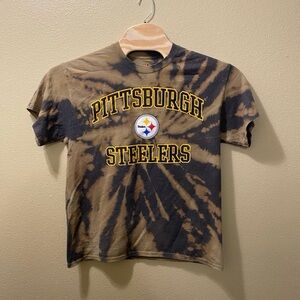 Men’s Large NFL Pittsburgh Steelers Majestic Upcycled Bleached Tie Dye Shirt